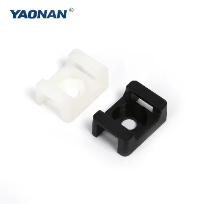 High-Strength Self-Adhesive Reusable Nylon Saddle Type Custom Size Cable Tie Mounts for Multi-Scene Wiring Management