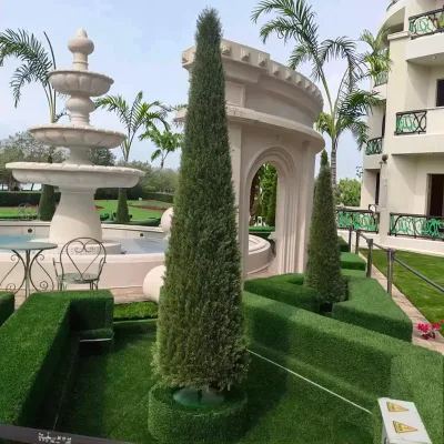Realistic Artificial Cypress Trees PE Plastic UV Resistant 120cm-350cm Lifelike Greenery for Wedding & Christmas Landscape Decor