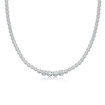 925 Sterling Silver Moissanite Necklace for Women Full Diamond Link Chain Gold Plated Fashion Jewelry for Anniversary