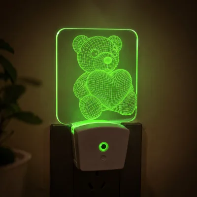 Wholesale Factory Decorative Wall Lighting Manual Switch 110-220V ABS Acrylic Compact Room Night Light Lamp for Kids