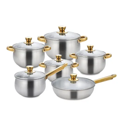 New Household Stainless Steel Kitchen Supplies Non Stick Pot 12 Piece Pot Set