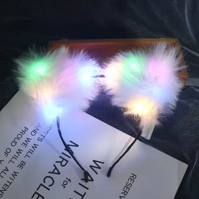 2024 New Arrival Animal Cute Cat Ears Led Headband Kawaii Anime Hair Hoop Halloween Cosplay Party Costume Hair Accessories