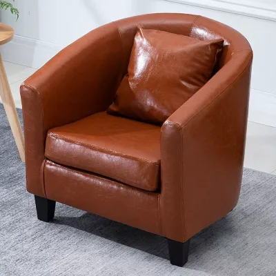 Modern Home Style PU Leather Leisure Accent Chair Eco-Friendly Waterproof for Living Room Apartment Hotel Furniture