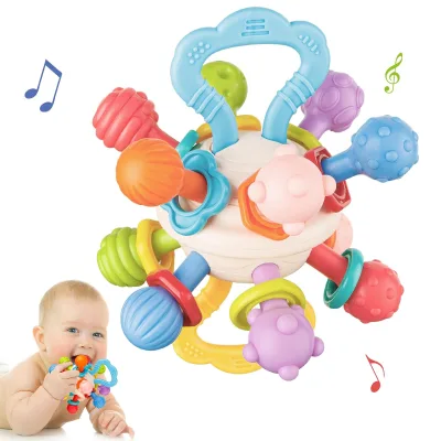 Jouets De Dentition Sensoriels Anneau De Dentition En Silicone Jouet Éducatif Précoce Montessori Jouet Pour Bébés Balle