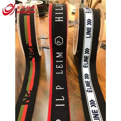 100% Polyester Wholesale Fitness Knitted Band Print Jacquard Elastic Webbing for Garment