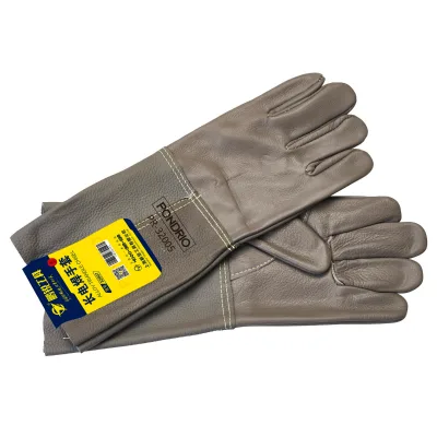 PONDRIO Heavy Duty Cowhide Protective Welding Gloves Heat Resistant 14inches Custom for Metal Fabrication & Welding