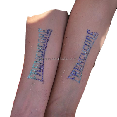 Customized Fashion Temporary Tattoo Waterproof Non-toxic Body Face Art Tattoo Glitter Temporary Tattoo