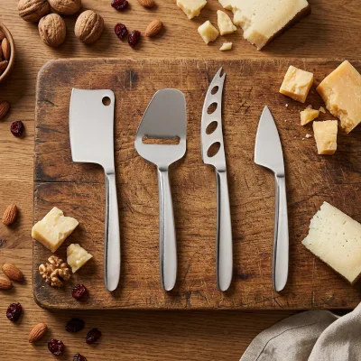 4-Piece Cheese Knife Set with Spreader and Slicer Premium Kitchen Tools Eco-Friendly Rust Resistant Modern Design Kitchen Tools