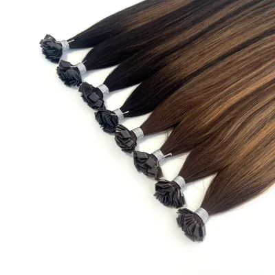 Hot Sale Flat Tip Extensions Super Double Drawn Virgin Human Hair Keratin Bond Pre Bonded Hair Extensions Miro Link Ready