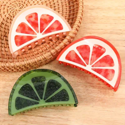 Personalized Acetate Custom Hair Claw Fruit Hair Claw High Quality Colorful Lime Slice Hair Claw