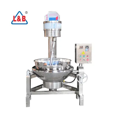 L&B Gas Thermal Oil Planetary Jacketed Kettle Independent Control Cabinet Manual Hand Tilt Discharge PLC/Gear Core Components
