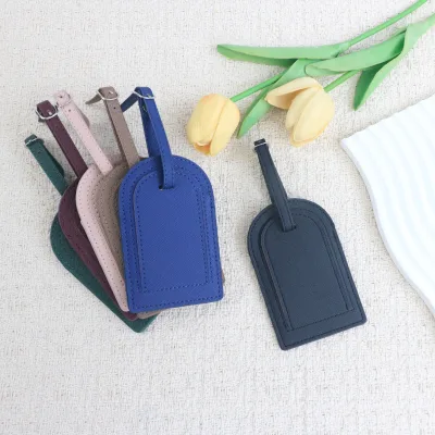 PU Cross Pattern Travel Luggage Tag Waterproof and Anti Loss Tag