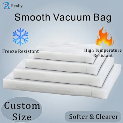 Factory Direct Custom Smooth Surface Vacuum Bags Food Grade Plastic Vacuum Sealed Pouches for Food Industrial Storage Sealing