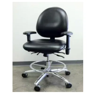 Lab Anti-static PU Chair  Swivel Round Seat  Stool  with Wheels  Chair  with Arm Rests Standing Chair