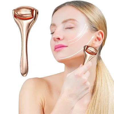 Portable Metal Mini Facial Massage Rollers Stainless Steel Skin Care Tools Hand Neck Face Roller Massager for Relief Puffiness