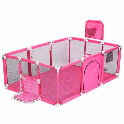 New Foldable Indoor Baby Playpen Football Ocean Pool Theme Safe and Secure Guardrail for Children Learning to Walk Play Tool