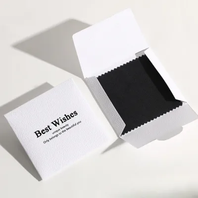 Silver Cleaning Cloth Personalized Jewelry Cleaning Cloth with Paper Shell Custom logo White Gray Silver Cleaning Cloth