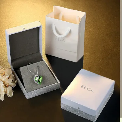 Glossy Jewelry Box Pendant for Mothers Day Gifts Green Earring Heart Necklace Constellations Jewelry Bag Bracelets Gift Boxes