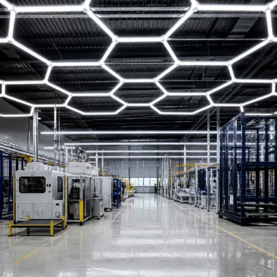 Hexagonal Ceiling Light Modules for Factory Production Floor LED Honeycomb 6000K CRI 90