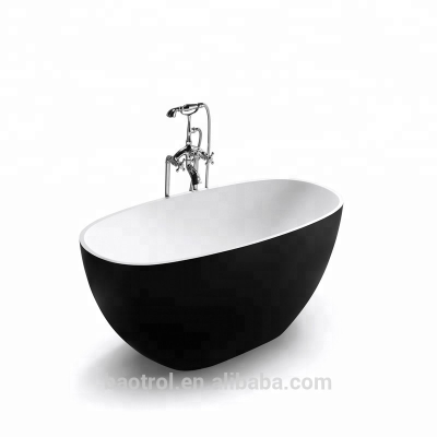 Luxury Acrylic Marble Bathroom Oval Bathrtub Composite Soaking Tub Bath with Shower