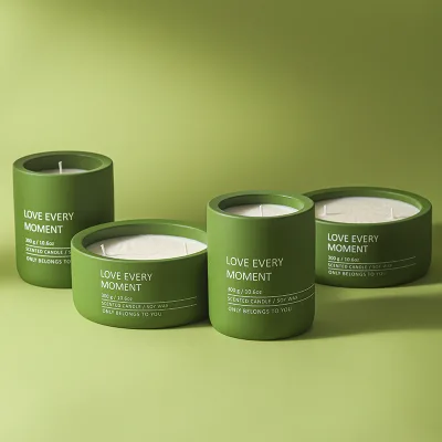 Wholesale Home Decoration Candle Jar 250g-300g Ceramic Concrete Cement Round Cylinder Candle Jar Container