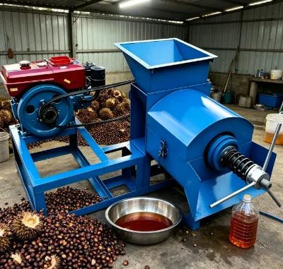 Palm Fruit Oil Press Machine with Complete Matching Accessories for Small and Medium Palm Fruit Oil Production Working Site