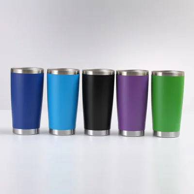 20 oz Stainless Steel Insulated Tumbler Cup Blank Travel Mug Bottle in Bulk for Sports Use