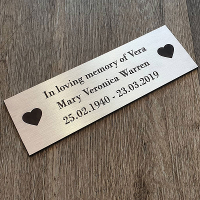 Personalised Engraved Memorial Bench Plaque Silver Anniversary Commemorative Garden in Loving Memory Park Bench Memorial Plaque