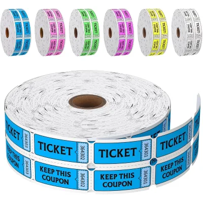 Fluorescence Raffle Tickets Double Roll 2000 Tickets Neon Blue 50/50 Tickets for Events, Entry, Class Reward, Fundraiser Prizes