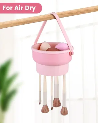 Multifunction Silicone Makeup Brush Cleaning Mat Bowl Cosmetic Holder Cleaning Tool Organizer 3-in-1 Makeup Brush Cleaner
