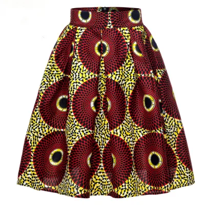 Modern Design Clothing Oem Skirt African Kitenge Pleated Skirts Designs Pictures for Women