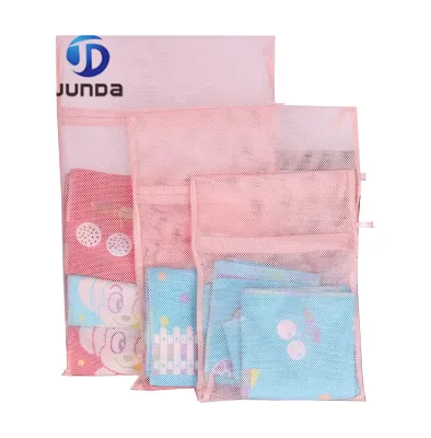 Colorful Polyester Mesh Laundry Wash Bags with Zipper for Clothing Shoes Blouse Hosiery Stocking Underwear Bra Lingerie Travel