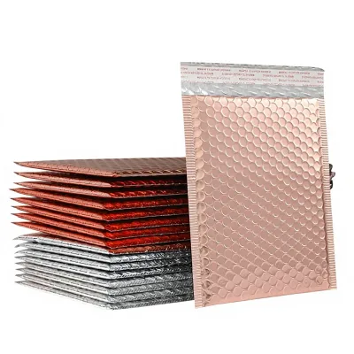 Luxury Holographic Laser Foil Bubble Envelopes Glamour Padded Mailer for Cosmetics Lash Packaging