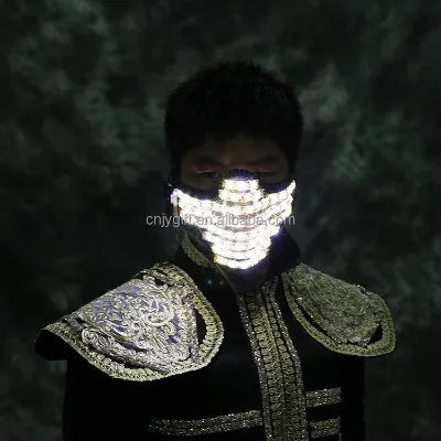 Glowing Mask Hero LED Full Color Neon Laser Mask for Christmas New Year Thanksgiving for Nightclub Bar Stage Show Costume