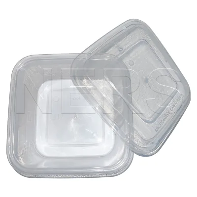 NERS Transparent 16cm X 16cm X 5cm SQ 1000ml 40 Oz Microwave Plastic Container