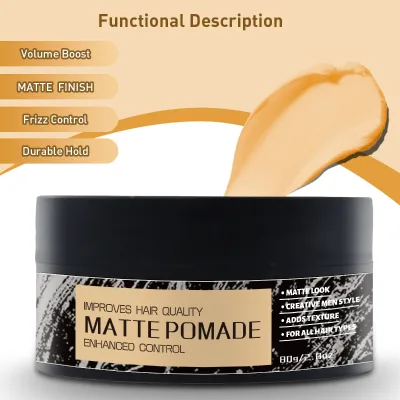 Private Label Matte Pomade Enhance Control Non-Greasy Improves Hair Quality Sculpting Clay Mud