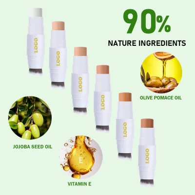 New Waterproof No-removing Facial Makeup Concealer Stick to Brighten Three Dimensional Contours Makeup Bronzer Stick with Brush
