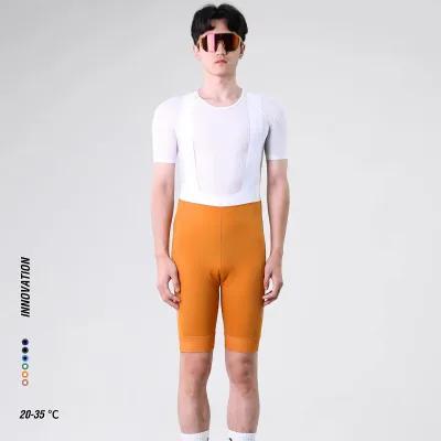 Custom Men's Reversible Seamless Breathable Quick-Drying Road Bike Tights Ankle Straps Durable Cycling Harness Side Pockets Nude