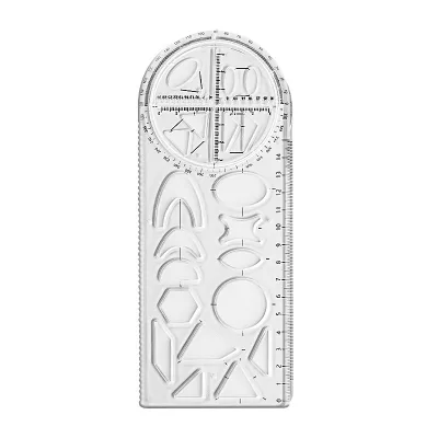 Drawing Template and Measuring Multifunctional Plastic Geometric Ruler for Junior High School Student