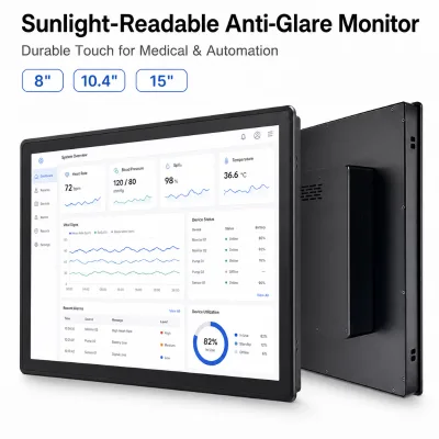 8 10.4 12 15Inch Capacitive Touch Screen Monitor Sunlight Readable Durable Anti Glare Medical Automation Control Mount