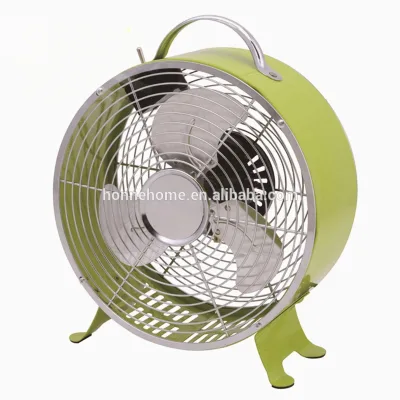 HONNE 8 Inch Full Metal Housing Modern Clock Fan with Carry Handle