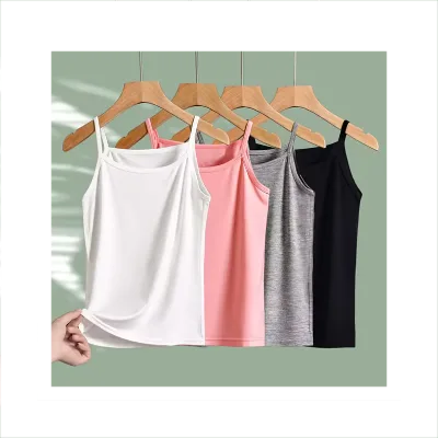 Girls Modal Summer Vest Sleeveless Suspender Solid Color Clothes Tops Baby Vests & Waistcoats