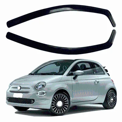 Fiat 500 Abarth 3-door Hatchback 2007-2024 Door Visor Suitable for Window Sun Visor and Door Rain Shield