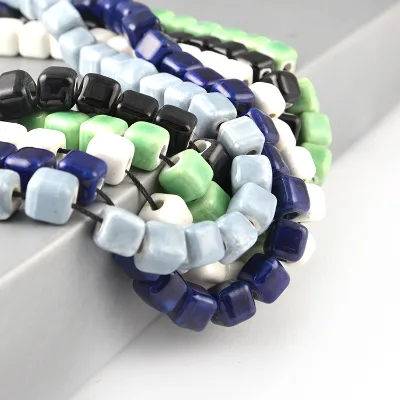Wholesale Chinese Single Color Clay Gemstone Porcelain square Ceramic Polishing Beads