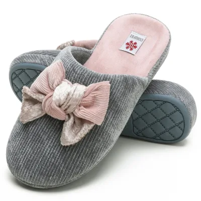 CORIFEI Wholesale Winter Closed Toe Cute Classic Girlish Design Warm for with Bowknot Non-slip Arch Support Home Shoes