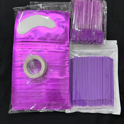 Wholesale Lash Extension Kit Under Eye Gel Pads Micro Cotton Swabs Mascara Wands Lash Tape Lash Salon Supplies