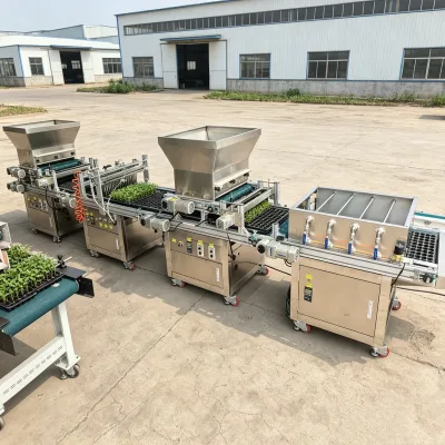 One-Button Operation Vegetable Plug Tray Seeder Machine 220V 0.8KW for Farm Greenhouse Seedling Sowing Work