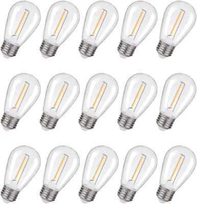 25 Pack 1 W S14 LED Filament Bulb E26 Base,Fits for Commercial Outdoor Patio Garden Vintage Lights