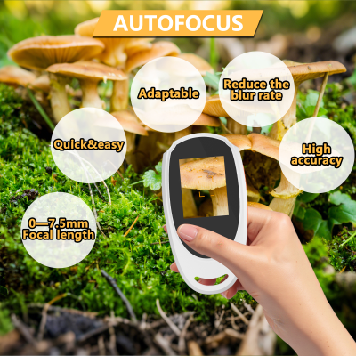 Portable Children Digital Microscope 2.0 Megapixels Pixels Autofocus 2MP 500X Zoom 2" IPS Screen 8 LED Light Nature Exploration