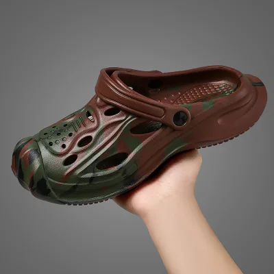 2026 New Men's Head Clog Sandals Summer Breathable Waterproof Anti-Slip Thick-Soled EVA Sports Water Shoes Outdoor Use Rafting
